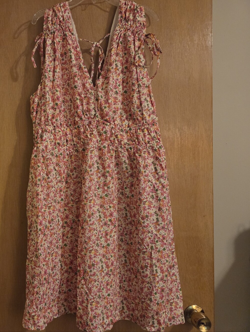 Floral Tie-Shoulder Summer Dress - Pink Multi